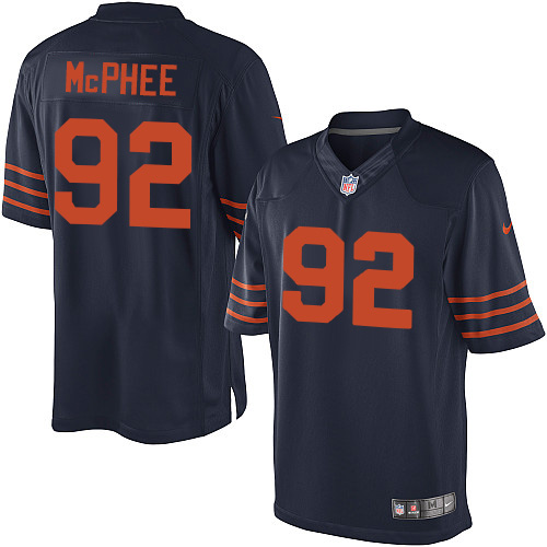 Men's Limited Pernell McPhee Nike Jersey Navy Blue Alternate - #92 1940s Throwback NFL Chicago Bears